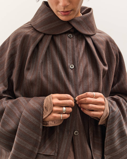Colbo Cape, Navy / Brown Stripe