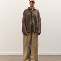 Colbo Knit Cardigan Polo, Heather Brown