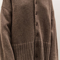 Colbo Knit Cardigan Polo, Heather Brown