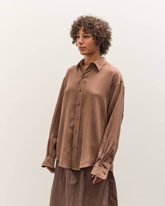 Colbo Office Shirt, Sheer Crinkled Clay