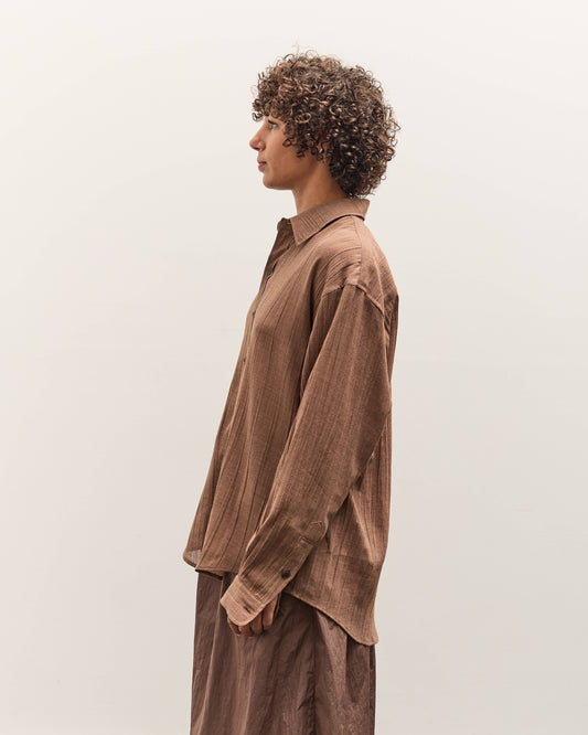 Colbo Office Shirt, Sheer Crinkled Clay