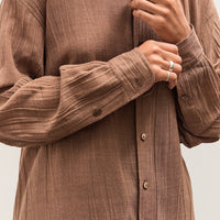 Colbo Office Shirt, Sheer Crinkled Clay