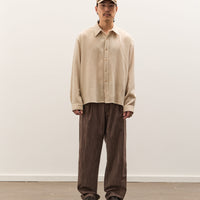 Colbo Single Pleat Pants Unisex, Washed Brown Houndstooth