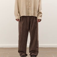 Colbo Single Pleat Pants Unisex, Washed Brown Houndstooth