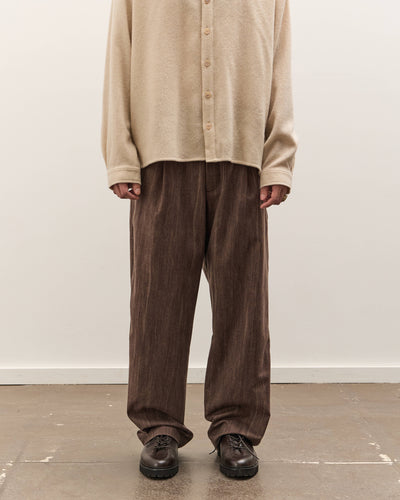 Colbo Single Pleat Pants Unisex, Washed Brown Houndstooth