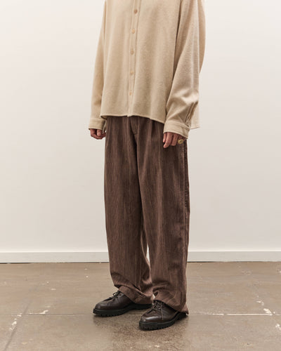 Colbo Single Pleat Pants Unisex, Washed Brown Houndstooth