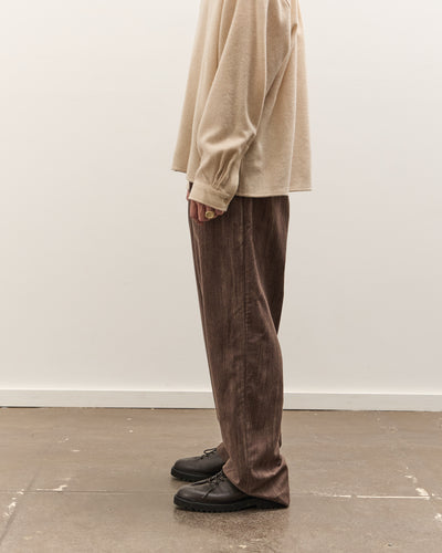 Colbo Single Pleat Pants Unisex, Washed Brown Houndstooth