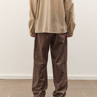 Colbo Single Pleat Pants Unisex, Washed Brown Houndstooth