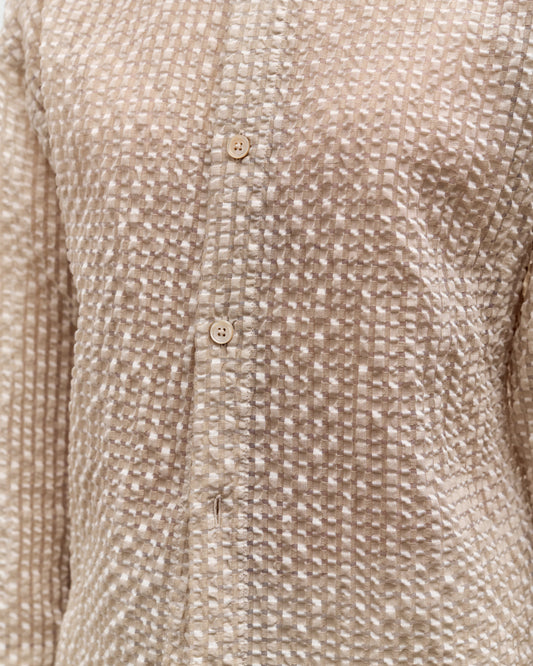 Colbo Cropped Shirt, Textured Gingham