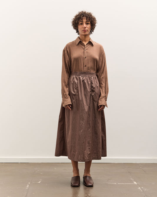 Colbo Elastic Skirt, Crinkly Brown Nylon