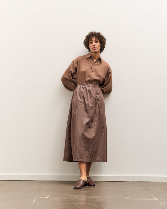 Colbo Elastic Skirt, Crinkly Brown Nylon