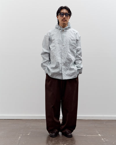 Colbo Hooded Shirt, Blue Pinstripe
