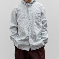 Colbo Hooded Shirt, Blue Pinstripe