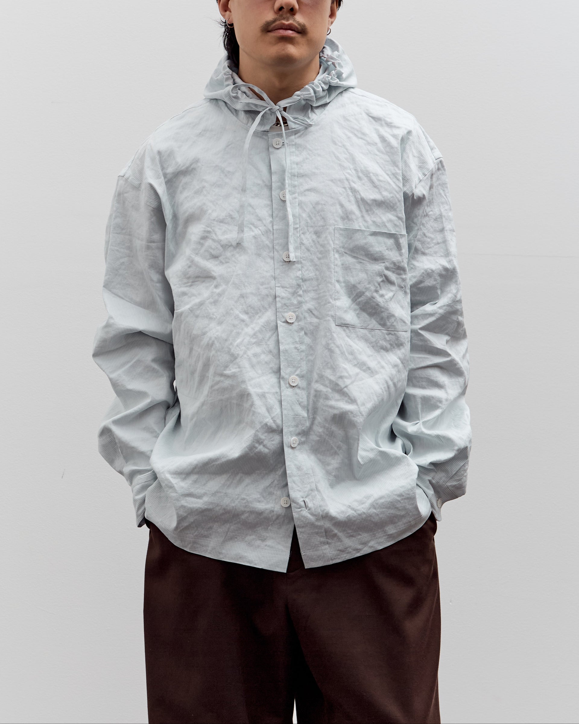 hooded dress shirt Shirt, Blue Pinstripe XL Birdy Grey Bridesmaid Sites friendly coconut button closures swim-beach Size:XXL - 46L
