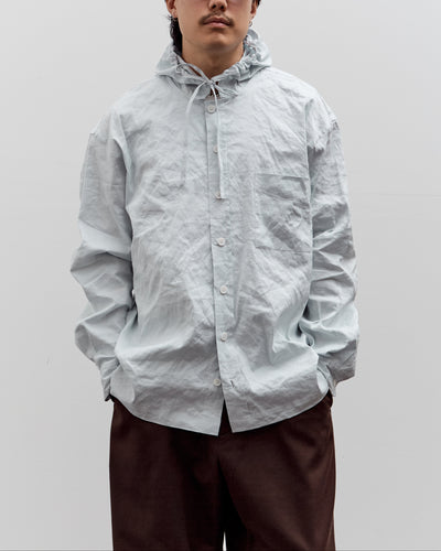 Colbo Hooded Shirt, Blue Pinstripe