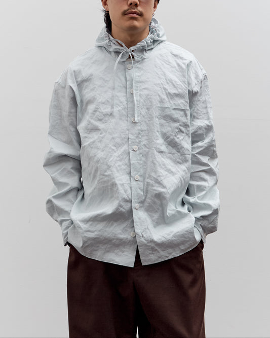 Colbo Hooded Shirt, Blue Pinstripe