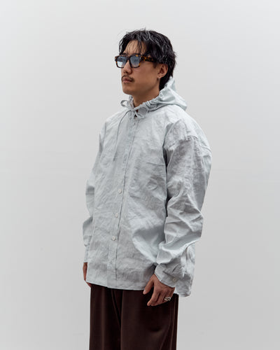 Colbo Hooded Shirt, Blue Pinstripe