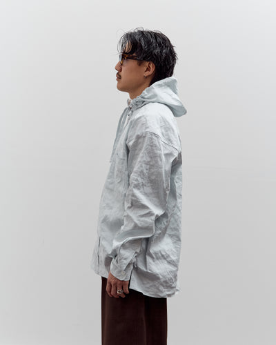 Colbo Hooded Shirt, Blue Pinstripe
