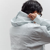 Colbo Hooded Shirt, Blue Pinstripe