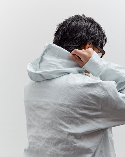 Colbo Hooded Shirt, Blue Pinstripe