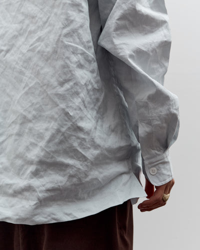 Colbo Hooded Shirt, Blue Pinstripe