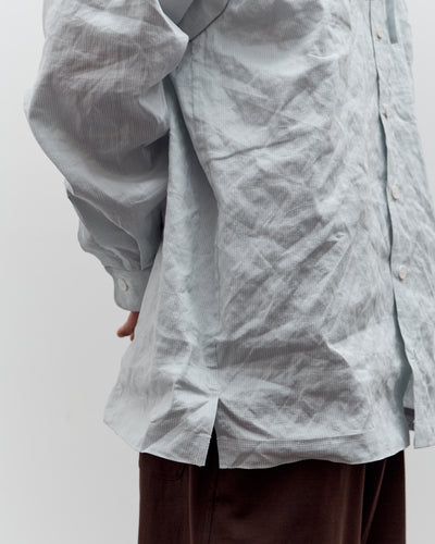 Colbo Hooded Shirt, Blue Pinstripe