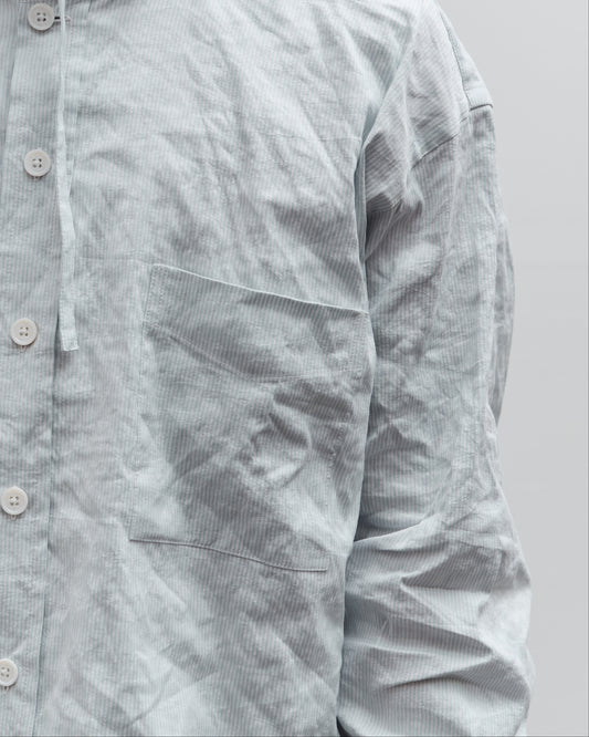 Colbo Hooded Shirt, Blue Pinstripe