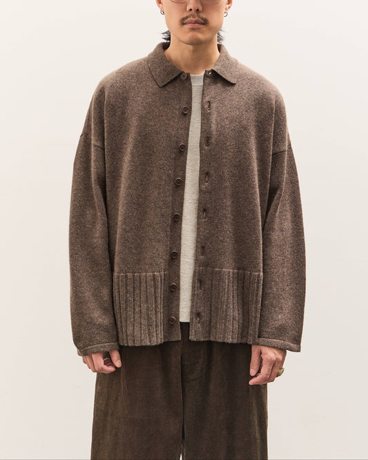 Colbo Knit Cardigan Polo Unisex, Heather Brown