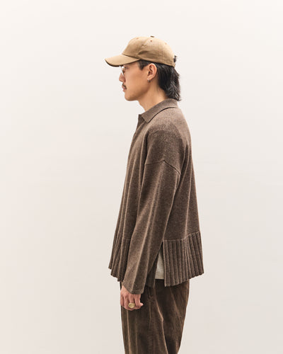 Colbo Knit Cardigan Polo Unisex, Heather Brown