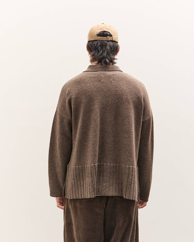 Colbo Knit Cardigan Polo Unisex, Heather Brown