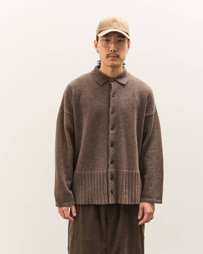Colbo Knit Cardigan Polo Unisex, Heather Brown