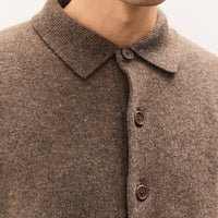 Colbo Knit Cardigan Polo Unisex, Heather Brown