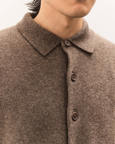 Colbo Knit Cardigan Polo Unisex, Heather Brown