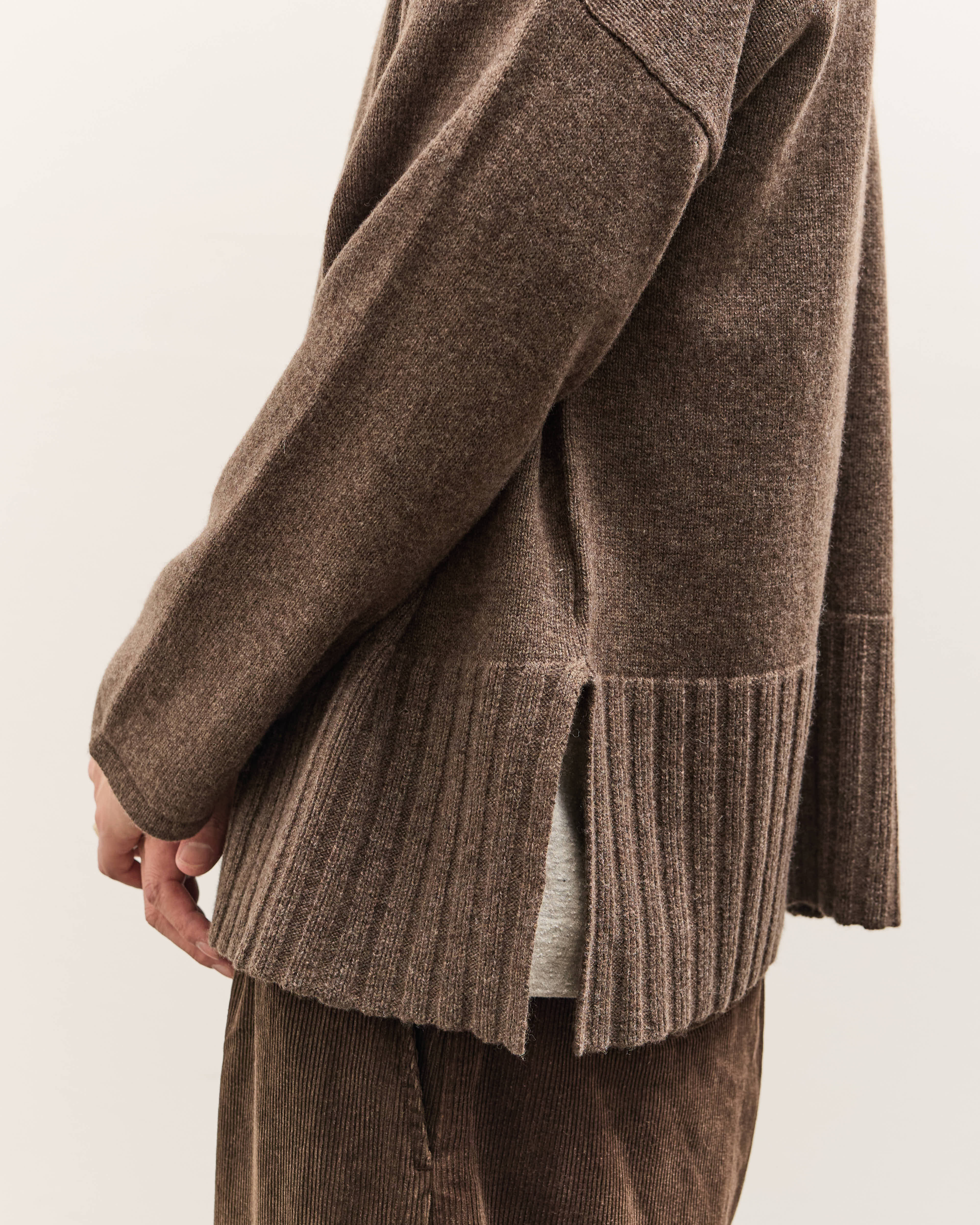 Colbo Knit Cardigan Polo Unisex, Heather Brown – Glasswing