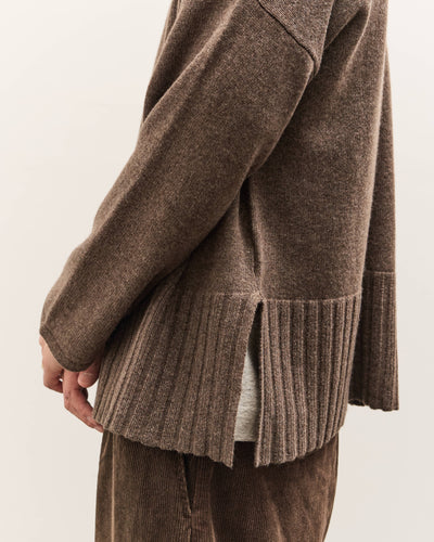 Colbo Knit Cardigan Polo Unisex, Heather Brown