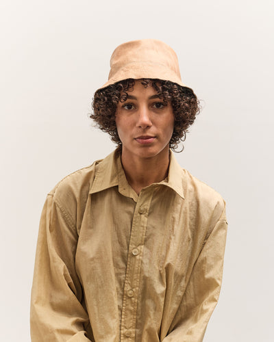 Colbo Leather Bucket Hat, Distressed Beige