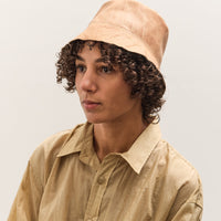 Colbo Leather Bucket Hat, Distressed Beige