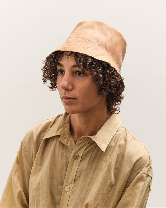 Colbo Leather Bucket Hat, Distressed Beige