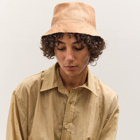 Colbo Leather Bucket Hat, Distressed Beige