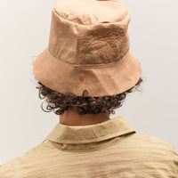 Colbo Leather Bucket Hat, Distressed Beige