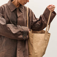Colbo Leather Tote, Distressed Beige