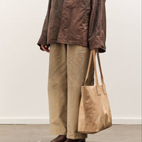 Colbo Leather Tote, Distressed Beige
