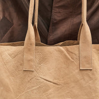 Colbo Leather Tote, Distressed Beige