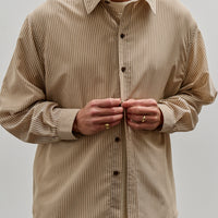 Colbo Unisex Office Shirt, Brown & Beige Strips