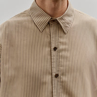 Colbo Unisex Office Shirt, Brown & Beige Strips