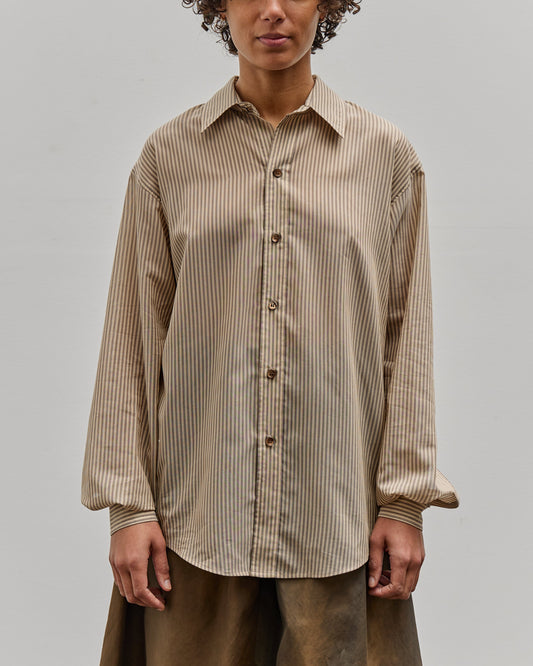 Colbo Office Shirt, Brown & Beige Stripe