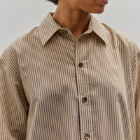 Colbo Office Shirt, Brown & Beige Stripe