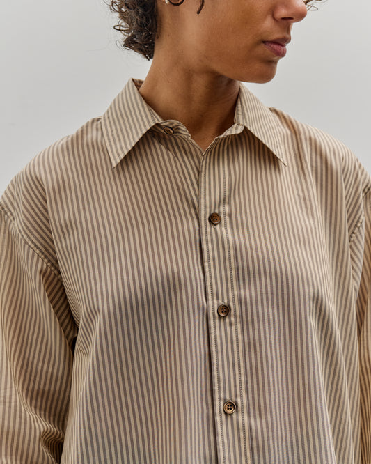 Colbo Office Shirt, Brown & Beige Stripe