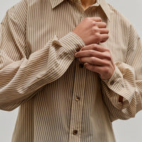 Colbo Office Shirt, Brown & Beige Stripe