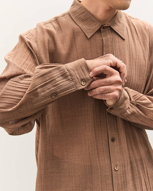 Colbo Office Shirt Unisex, Sheer Crinkled Clay